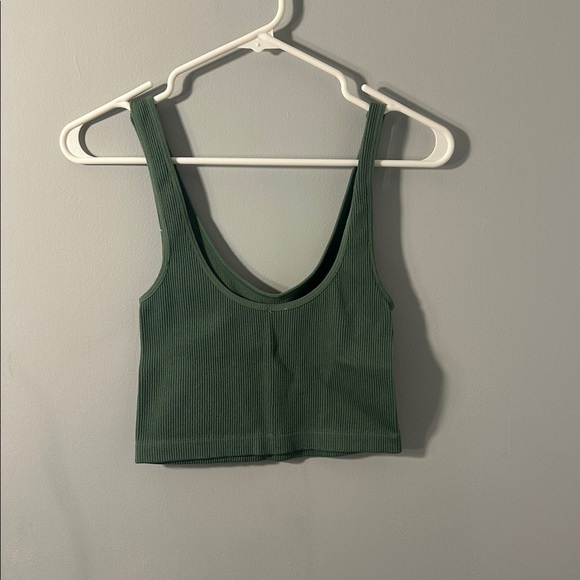 Green Ribbed Tank Top - Picture 3 of 3